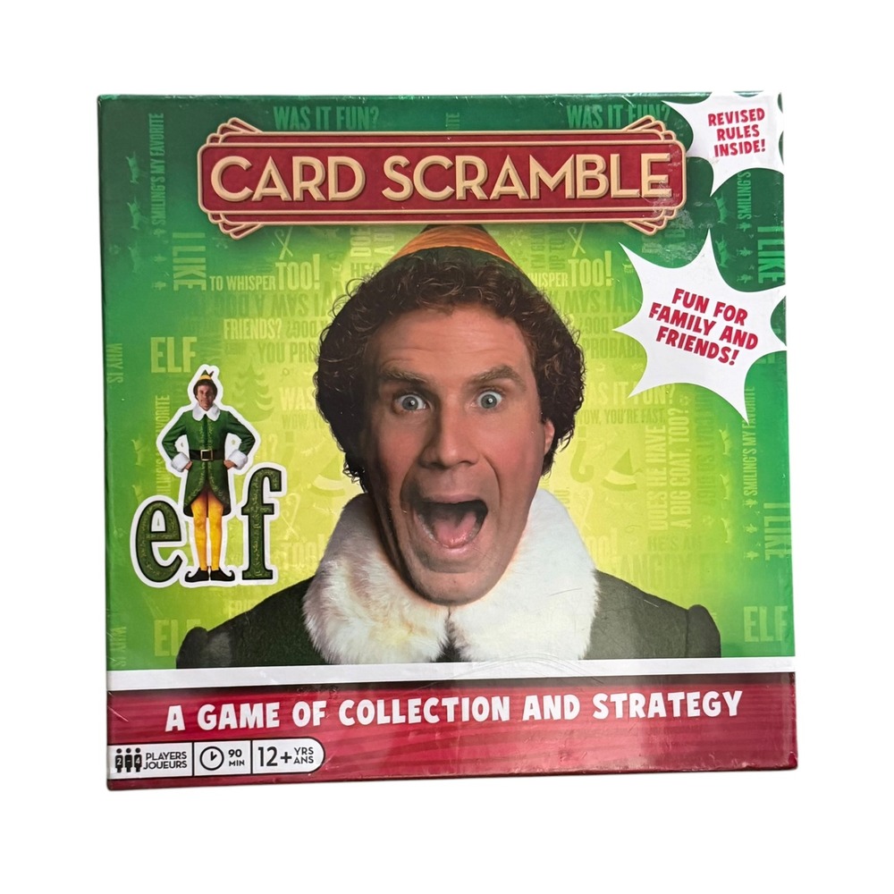 Elf Movie Card Scramble Board Game Aquarius 2-4 Players Christmas Strategy New
